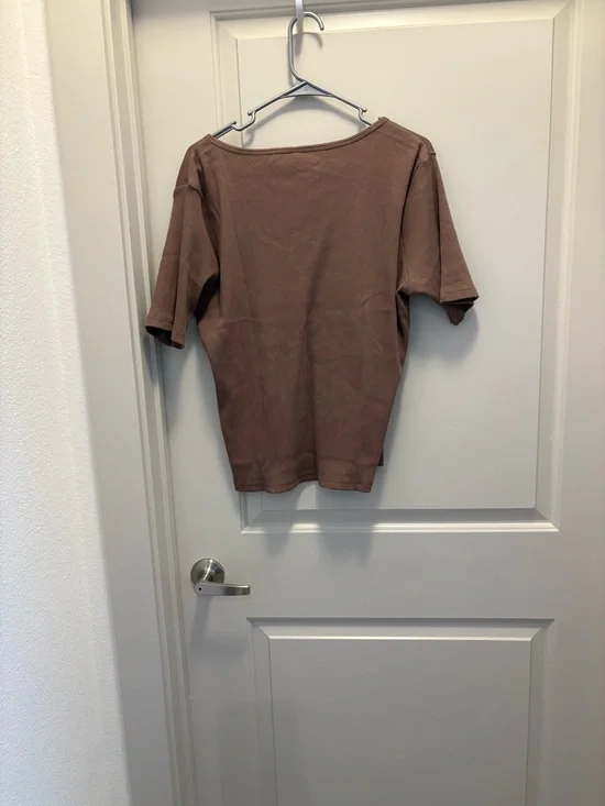 Pact Organic Cotton Short-Sleeve Henley Top NWOT - Brown Size XL - Picture 2 of 5